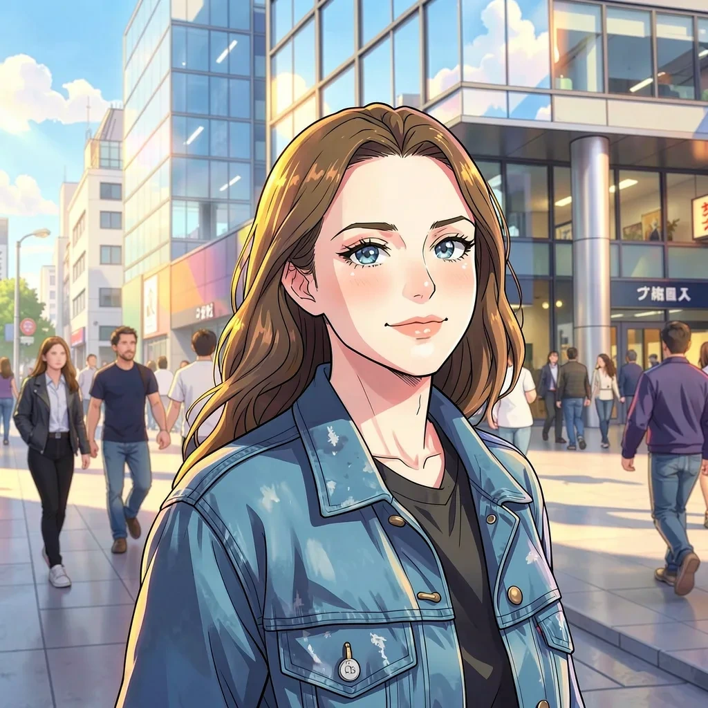 Photo to Anime result created with the free image to image AI generator