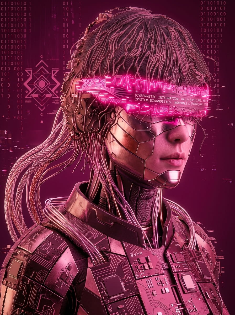 AI generated cyberpunk character created with free AI image generator